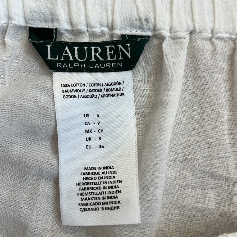 Lauren Ralph Lauren off the shoulder white dress eyelet detail sz S - Picture 5 of 9